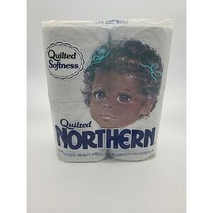 VTG Quilted Northern Blue Bathroom Tissue Toilet Paper 80s African American Baby